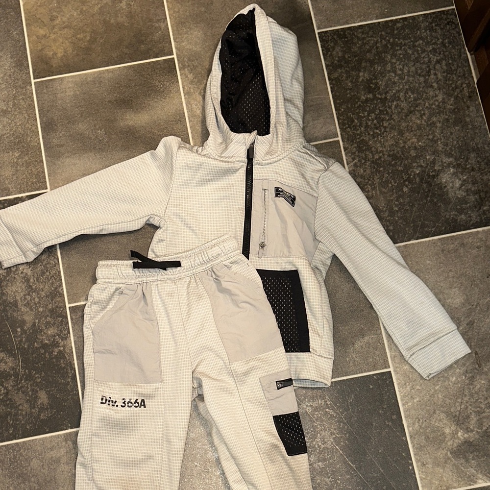 Kids Gray Hooded Tracksuit